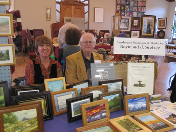 Raymond J. Steiner (R) with Diane Baker (L) at the 5th Annual Woodstock Arts Fair. 