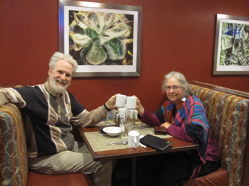 While on a Press Trip to Ann Arbor Michigan this past month, Cornelia (R) met up with Theatre writer Robert W. Bethune for a face to face visit