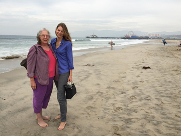 Cornelia Seckel & Cary Greif on the beach in Ventura, CA
