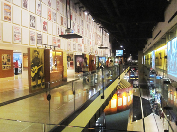 One of the long galleries at the Country Music Hall of Fame & Museum. 