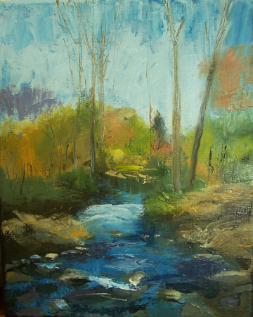 September Stream painting by Kari Feuer