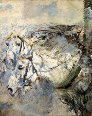 Two White Horses by Giovanni Boldini