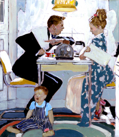 Breakfast Table Political Argument by Norman Rockwell