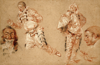Italian Comedians by Jean -Antoine Watteau
