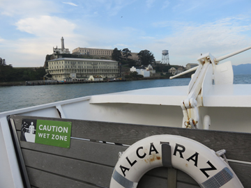 Ferry approaching Alcatraz