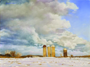 Amenia Silos in the Snow by Marlene Wiedenbaum