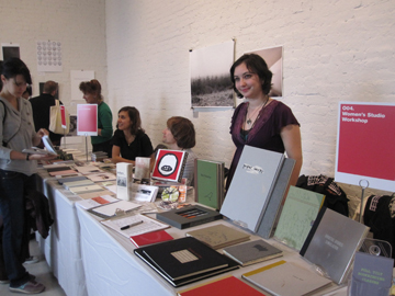 Sandra Brown representing Women's Studio Workshop at the NY Art Book Fair