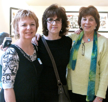 (L to R) Stacey Flint, Laura Gurton and Susan Phillips at the Opening Reception at the NAWA show at the Doghouse Gallery