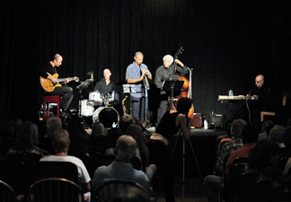 (L to R) Mathew Fink, Peter O’Brien, Steve Wilson, Malcolm Cecil and John Esposito at the Saugerties Performing Arts Factory Jazz @ SPAF 