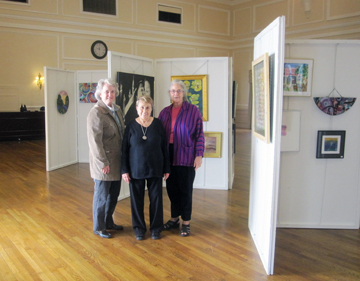 Penelope W. Ventura, Olga Topping and Cornelia Seckel, judges for the Woman's Club of White Plains' annual art show