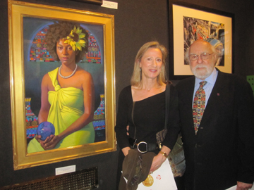 Allied Artists of America award winner Daniel E. Greene and Wende Caporale