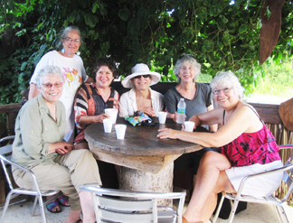 Woodstock Arts Fair Committee members in Puerto Rico.  (L to R) Ann Silverman, Cornelia Seckel, Myra Schwartz, Ruth Beyl, Betsy Oden, Elaine Jaffe