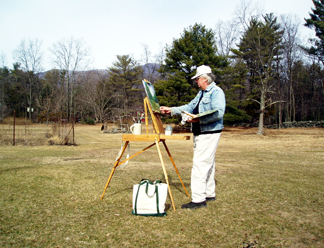 RJS painting in his "back yard"