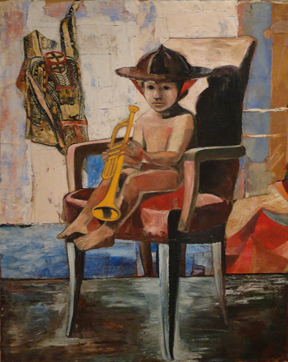 Boy with Trumpet by Paton Miller