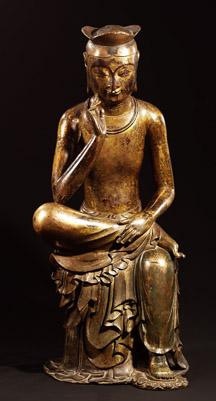 Bodhisattva in pensive pose, probably Maitreya (Korean: Mireuk) Korea, Silla Kingdom